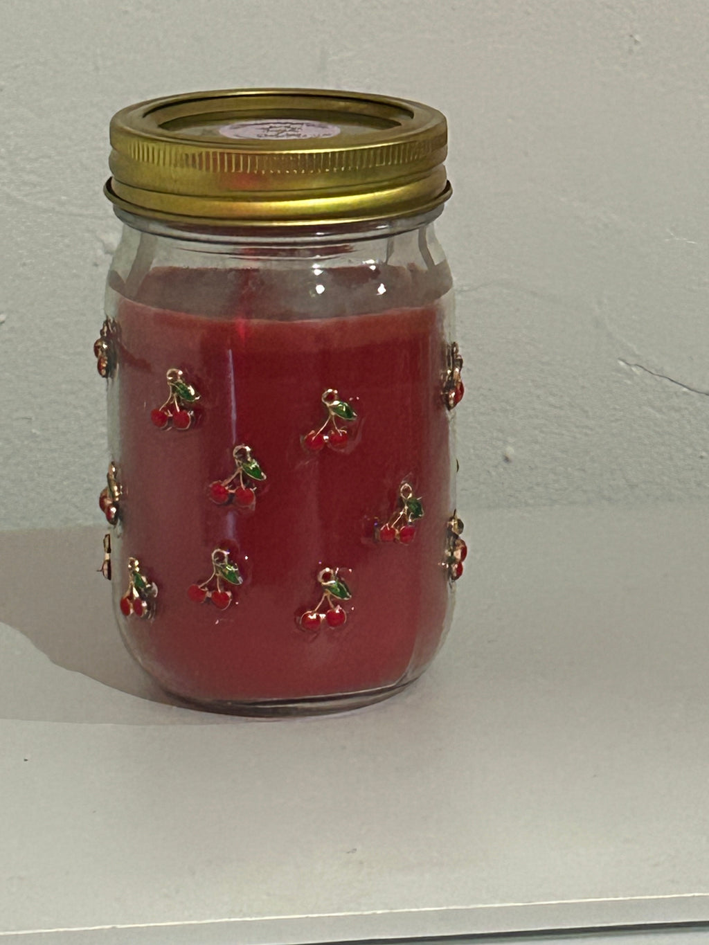 Red hot cherry candle