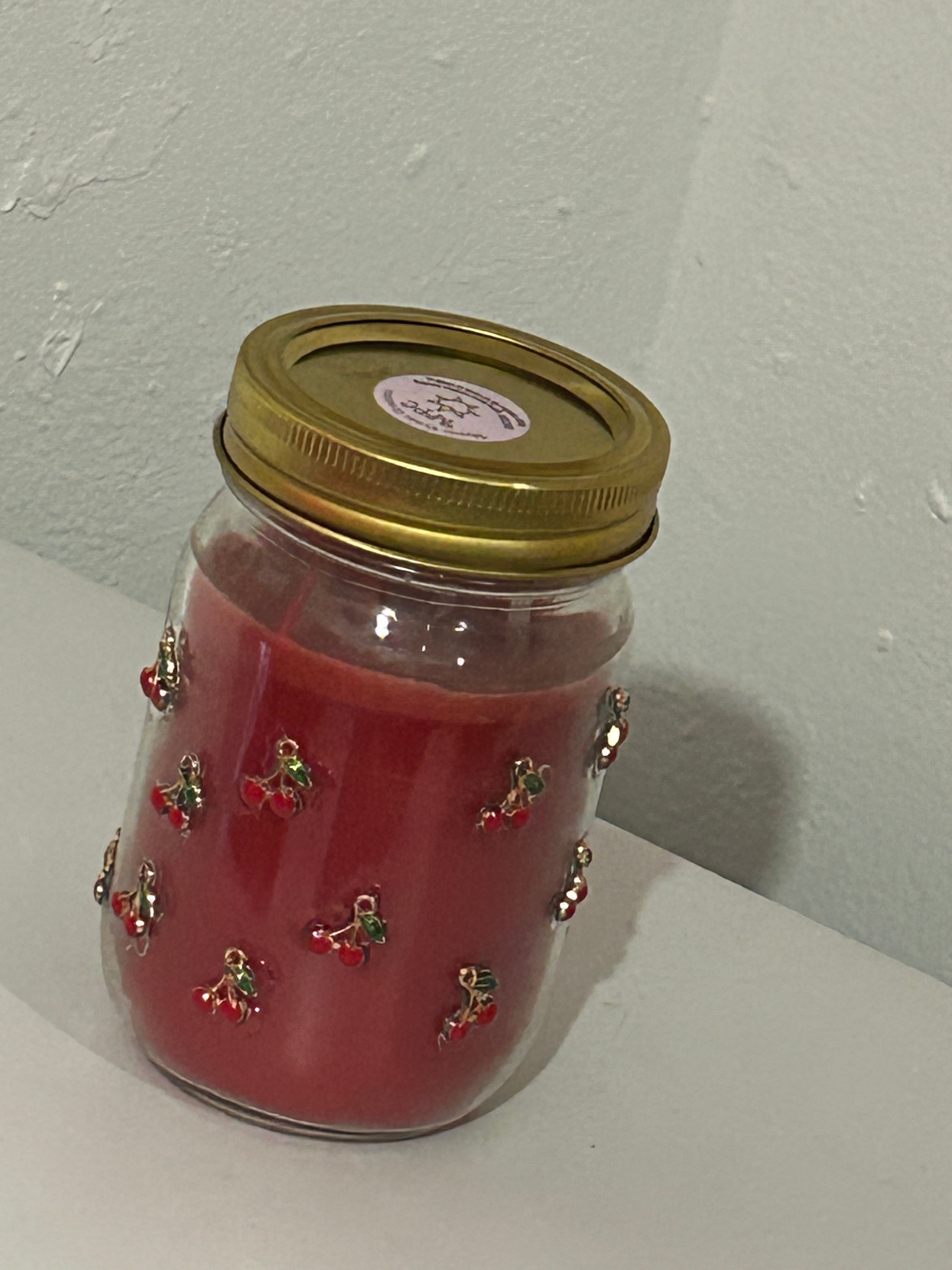 Red hot cherry candle